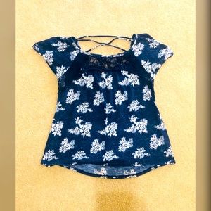 Blue floral shirt